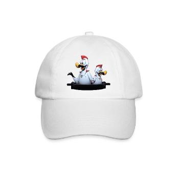 Möwenduo auf Bootssteg - Baseballkappe - Weiß/Weiß - Vorne