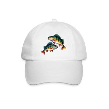 Zwei Barsche - Baseballkappe - Weiß/Weiß - Vorne