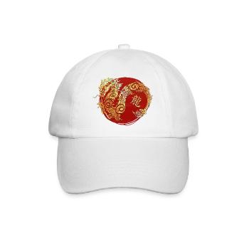 Drache Chinesisches Tierkreiszeichen Horoskop - Baseballkappe - Weiß/Weiß - Vorne