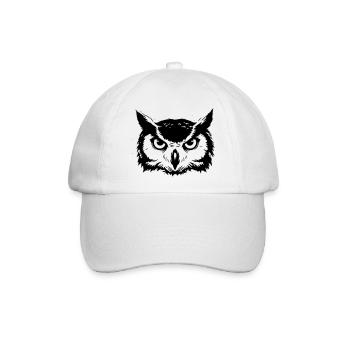 Eulen Kopf Uhu Silhouette - Baseballkappe - Weiß/Weiß - Vorne