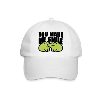 You Make me Smile Spruch - Baseballkappe - Weiß/Weiß - Vorne