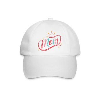 Kronen-Mama-Regenbogenschrift - Baseballkappe - Weiß/Weiß - Vorne