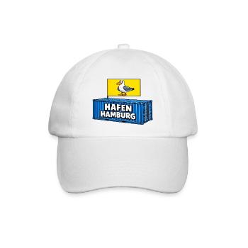 Hafen Hamburg Cartoon Container - Baseballkappe - Weiß/Weiß - Vorne
