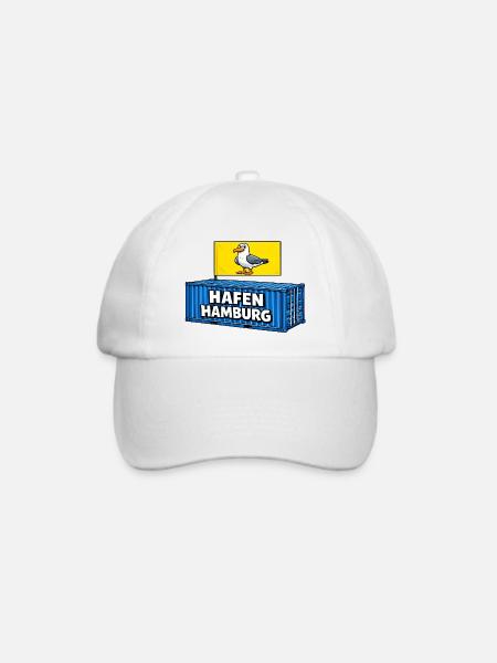 Hafen Hamburg Cartoon Container - Baseballkappe - Weiß/Weiß