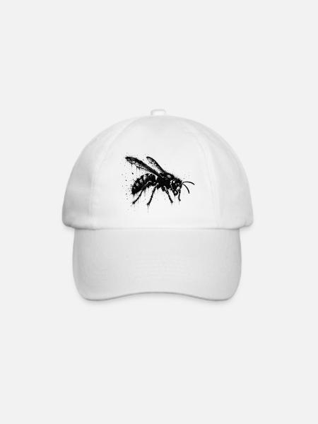Silhouette der asiatischen Hornisse Splatter - Baseballkappe - Weiß/Weiß