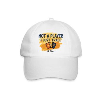 Ich bin kein Spieler, ich tausche einfach viel Sammelkarte - Baseballkappe - Weiß/Weiß - Vorne