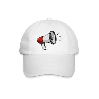 Cartoon Megaphon Icon Lautstarke Design - Baseballkappe - Weiß/Weiß - Vorne