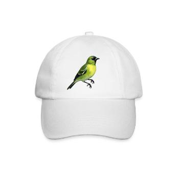 Grünfink Vogel - Baseballkappe - Weiß/Weiß - Vorne