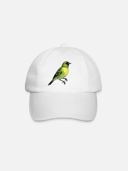 Grünfink Vogel - Baseballkappe - Weiß/Weiß
