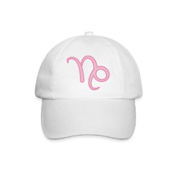 Steinbock Tierkreiszeichen Pastellrosa - Baseballkappe - Weiß/Weiß - Vorne