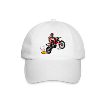 Motocross Sprung Illustration - Baseballkappe - Weiß/Weiß - Vorne