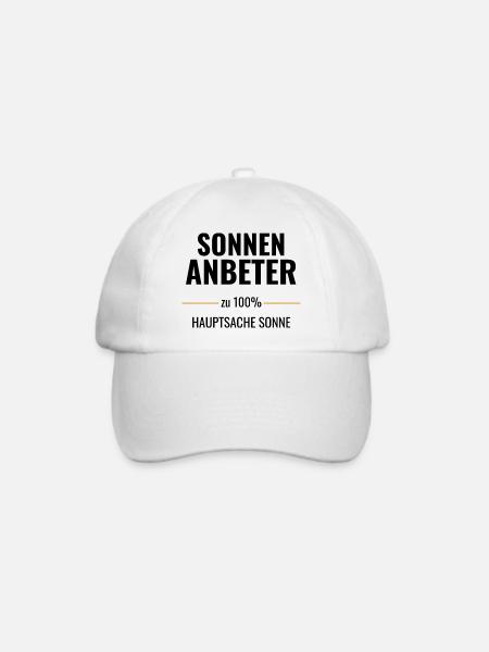 Sonnenanbeter zu 100% Hauptsache Sonne - Baseballkappe - Weiß/Weiß