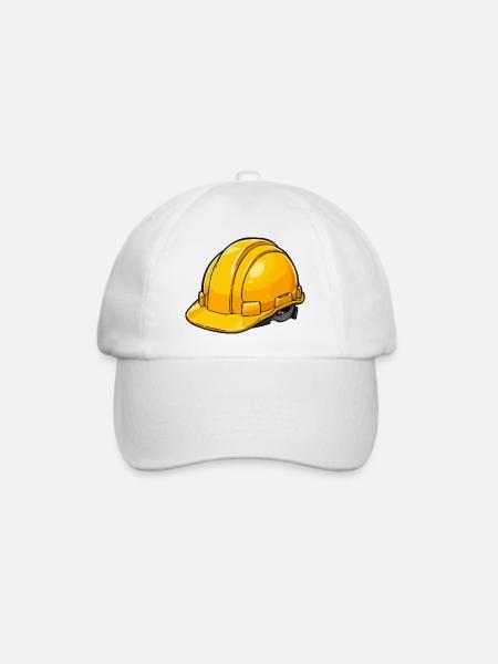 Gelber Bauhelm Cartoon Stil - Baseballkappe - Weiß/Weiß