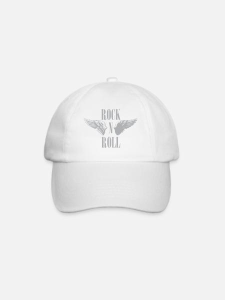 Rock N Roll Wings - Baseballkappe - Weiß/Weiß