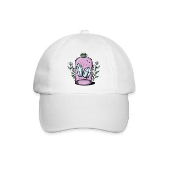 Botanische Flieder-Diamantflasche - Baseballkappe - Weiß/Weiß - Vorne