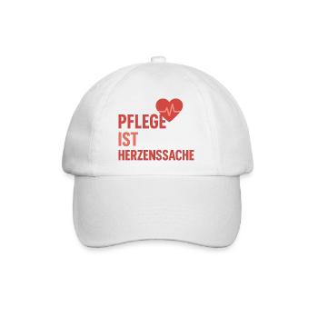 Pflege Herzsache - Baseballkappe - Weiß/Weiß - Vorne