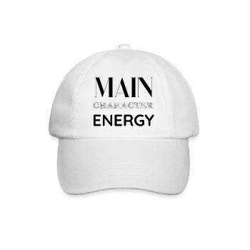 Main Character Energy Geschenkidee  - Baseballkappe - Weiß/Weiß - Vorne