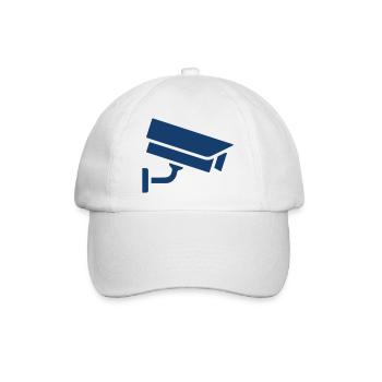Überwachungskamera Solid-Icon CCTV-Überwachung Symbo - Baseballkappe - Weiß/Weiß - Vorne