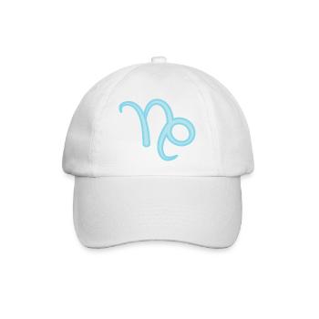 Steinbock Tierkreiszeichen Pastel Blau - Baseballkappe - Weiß/Weiß - Vorne
