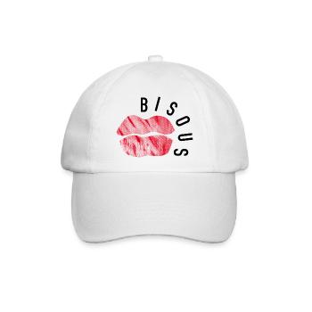 Küsse – Minimalistische Popkunst - Baseballkappe - Weiß/Weiß - Vorne