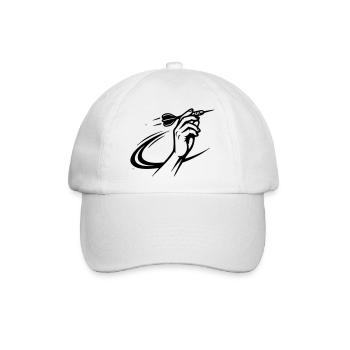 Dartspieler Wurf Hand Grafik - Baseballkappe - Weiß/Weiß - Vorne