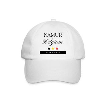 Namur Belgien Souvenir – Reise minimalistisch - Baseballkappe - Weiß/Weiß - Vorne