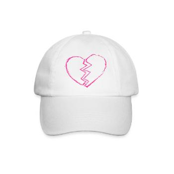 Zerbrochenes Herz Neon - Baseballkappe - Weiß/Weiß - Vorne