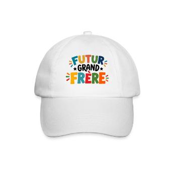 Zukünftiges T-Shirt für große Bruder - Baseballkappe - Weiß/Weiß - Vorne