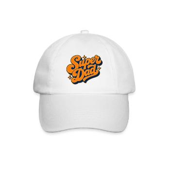 Super Dad Bester Papa Vatertag Retro Geschenk - Baseballkappe - Weiß/Weiß - Vorne