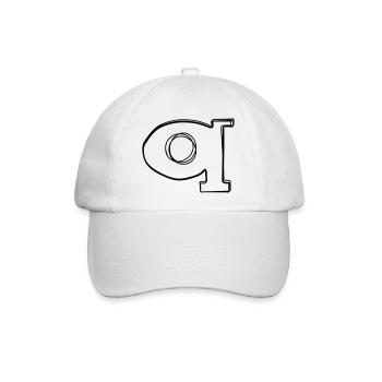 Kleinbuchstabe q handgezeichnet - Baseballkappe - Weiß/Weiß - Vorne