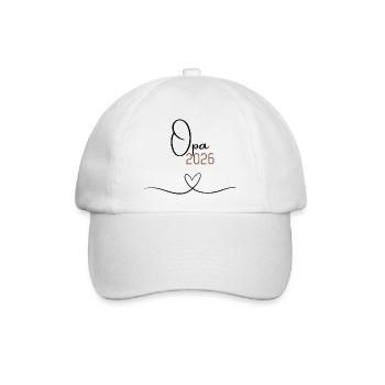 Opa 2026 –Geschenk für Opa since 2026, Weihnachten - Baseballkappe - Weiß/Weiß - Vorne