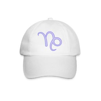Steinbock Tierkreiszeichen Pastel Lila - Baseballkappe - Weiß/Weiß - Vorne