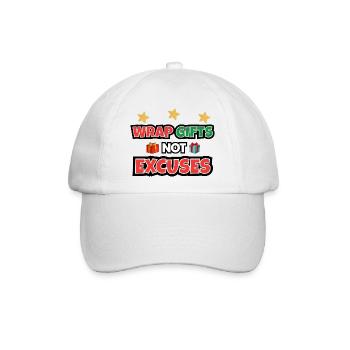 Geschenke einpacken, keine Ausreden - Baseballkappe - Weiß/Weiß - Vorne