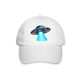 UFO Lichtstrahl Alien-Design - Baseballkappe - Weiß/Weiß - Vorne