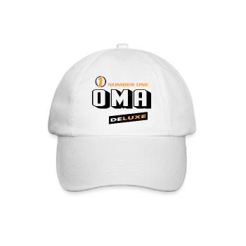 Oma Number One Deluxe Beste Familie Beste Oma - Baseballkappe - Weiß/Weiß - Vorne
