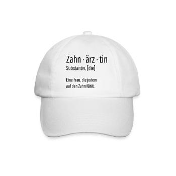Zahnärztin Substantiv Definition Geschenk - Baseballkappe - Weiß/Weiß - Vorne