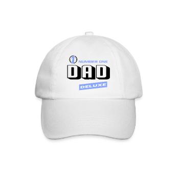Dad Papa Number One Deluxe Bester Familie Best Dad - Baseballkappe - Weiß/Weiß - Vorne