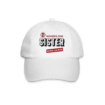 Sister Number One Deluxe Bester Familie Sister - Baseballkappe - Weiß/Weiß - Vorne