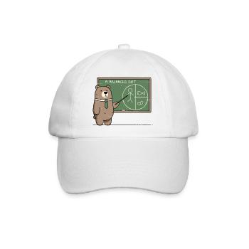 Eine ausgewogene Ernährung für Bären - Baseballkappe - Weiß/Weiß - Vorne