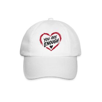 You Are Enough – Herz der Selbstliebe - Baseballkappe - Weiß/Weiß - Vorne
