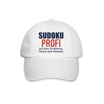 Sudoku Profi – Ich löse Probleme - Baseballkappe - Weiß/Weiß - Vorne