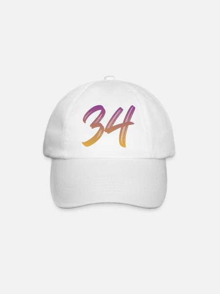 34 - Baseballkappe - Weiß/Weiß