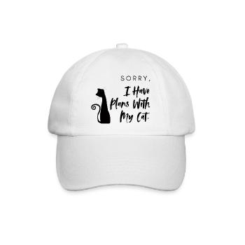 Entschuldigung, ich habe Pläne mit meiner Katze - Baseballkappe - Weiß/Weiß - Vorne