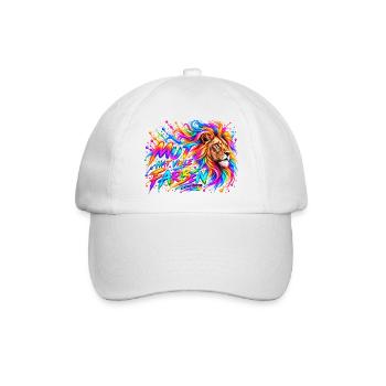 Mut hat viele Farben – Löwenstärke - Baseballkappe - Weiß/Weiß - Vorne