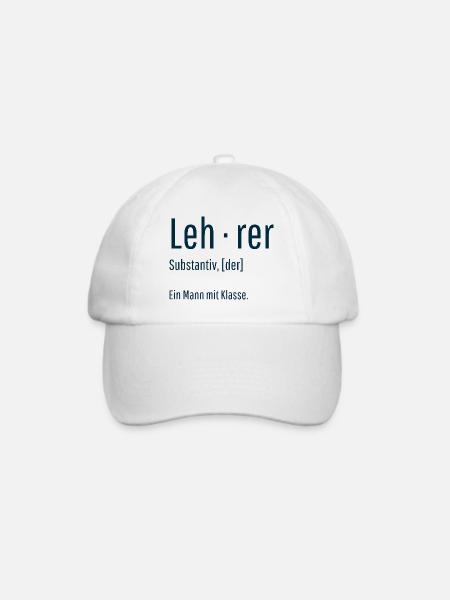 Lehrer Substantiv Definition Schule Geschenk - Baseballkappe - Weiß/Weiß