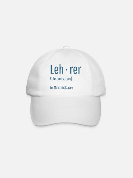 Lehrer Substantiv Definition Schule Geschenk - Baseballkappe - Weiß/Weiß