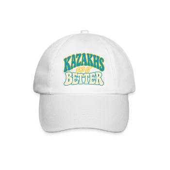 Kasachen Stolz mit Kulturmotiv - Baseballkappe - Weiß/Weiß - Vorne