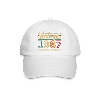 Vintage 1967 Limited Edition Geburtstag Retro - Baseballkappe - Weiß/Weiß - Vorne