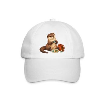 Otter fädelt einen Taschenanhänger - Baseballkappe - Weiß/Weiß - Vorne