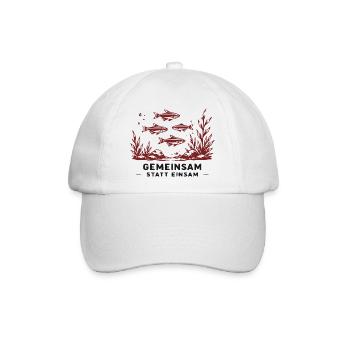 Gemeinsam statt Einsam Unterwasser-Szene - Baseballkappe - Weiß/Weiß - Vorne